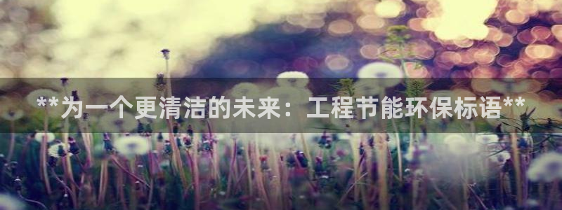 彩名堂975新版本：**为一个更清洁的未来：工程节能环保标语**