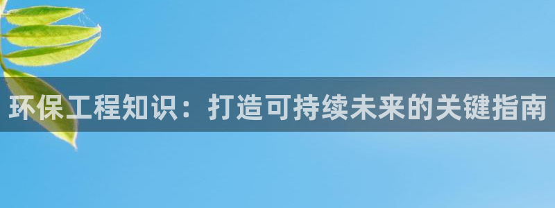 彩名堂怎么用不输：环保工程知识：打造可持续未来的关键指南